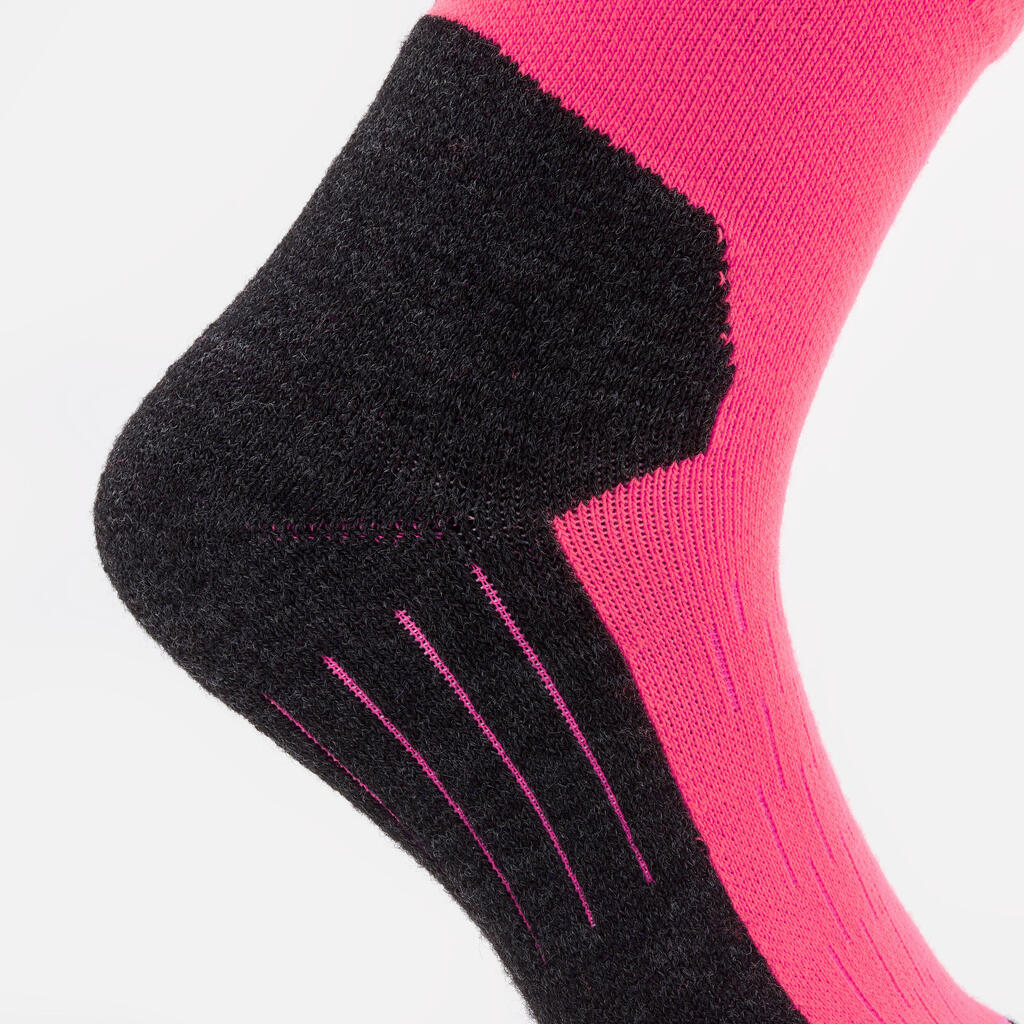 Adult Ski and Snowboard Socks 100 Plus - Black and Grey