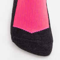 Adult skiing and snowboarding socks, 100-black, neon pink and black