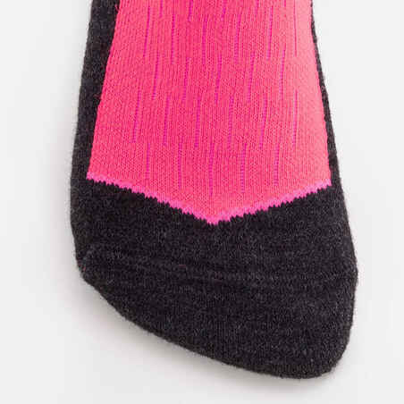 Slidinėjimo kojinės „100“, neoninės rožinės spalvos