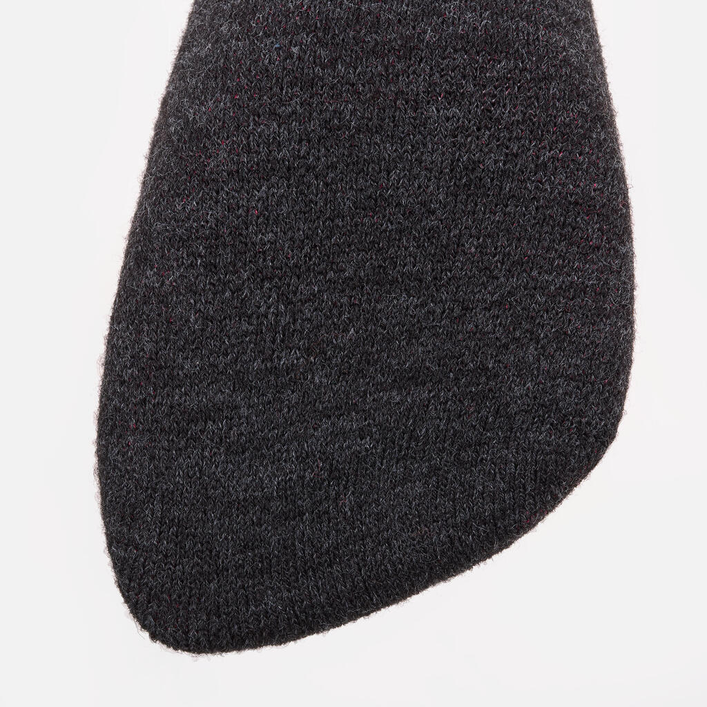 Adult Ski and Snowboard Socks 100 Plus - Black and Grey