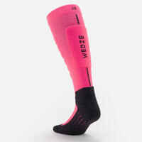 Adult skiing and snowboarding socks, 100-black, neon pink and black