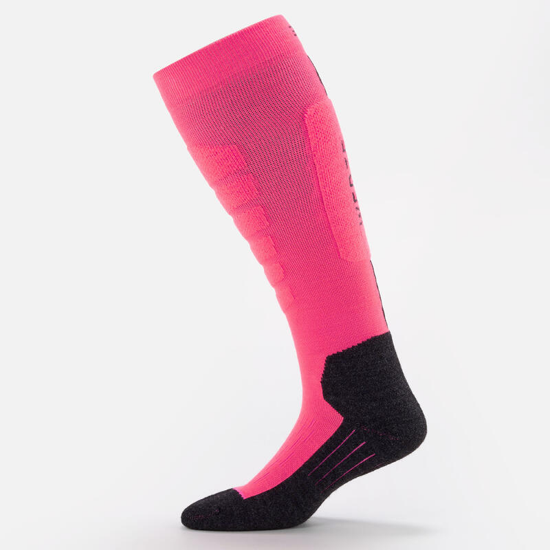 Yetişkin Kayak/Snowboard Çorabı - Siyah/Neon Pembe - Siyah - 100