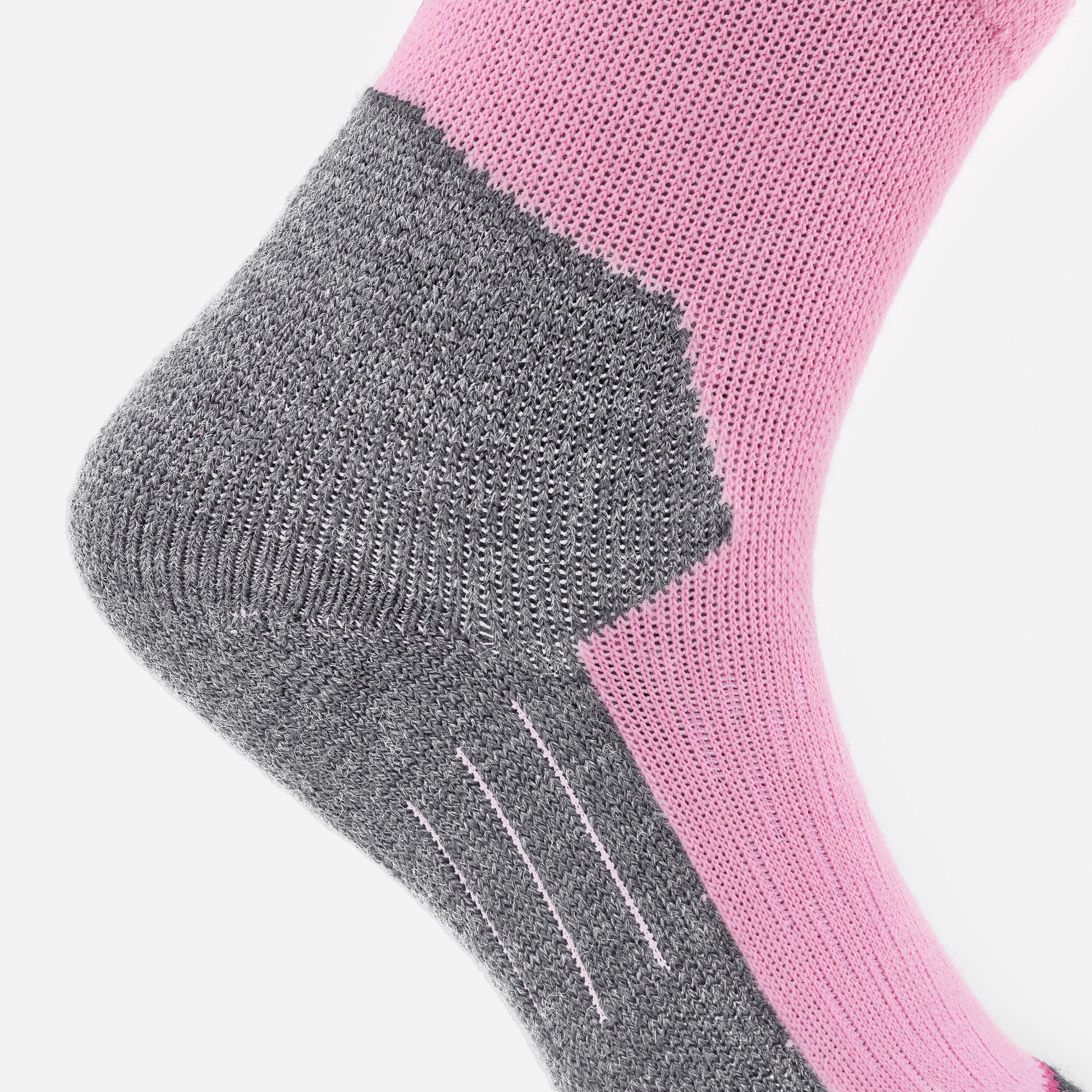 KIDS’ SKI AND SNOWBOARD SOCKS 100 - PINK 6/6