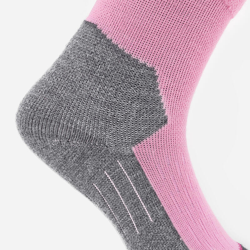 CHAUSSETTES DE SKI ET SNOWBOARD ENFANT 100 - ROSE