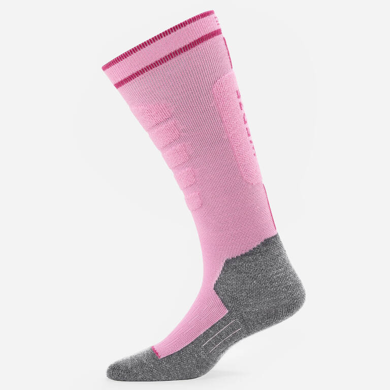 KIDS’ SKI AND SNOWBOARD SOCKS 100 - PINK