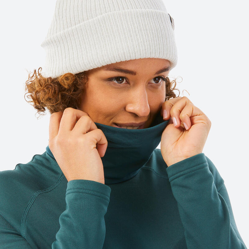 Sous-vêtement de ski à col roulé chaud et respirant femme, BL 500 haut vert