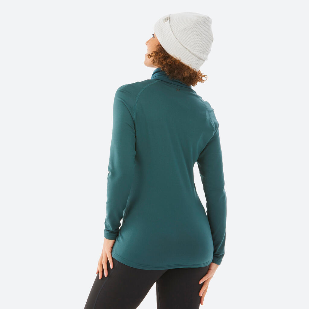 Women's ski 520 base layer roll neck - green