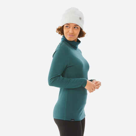 Moteriški apatiniai slidinėjimo marškinėliai aukštu kaklu „520“, žali