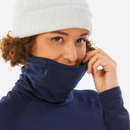 Women's Warm, Breathable Turtleneck Thermal Skiing Base Layer 500 - Navy