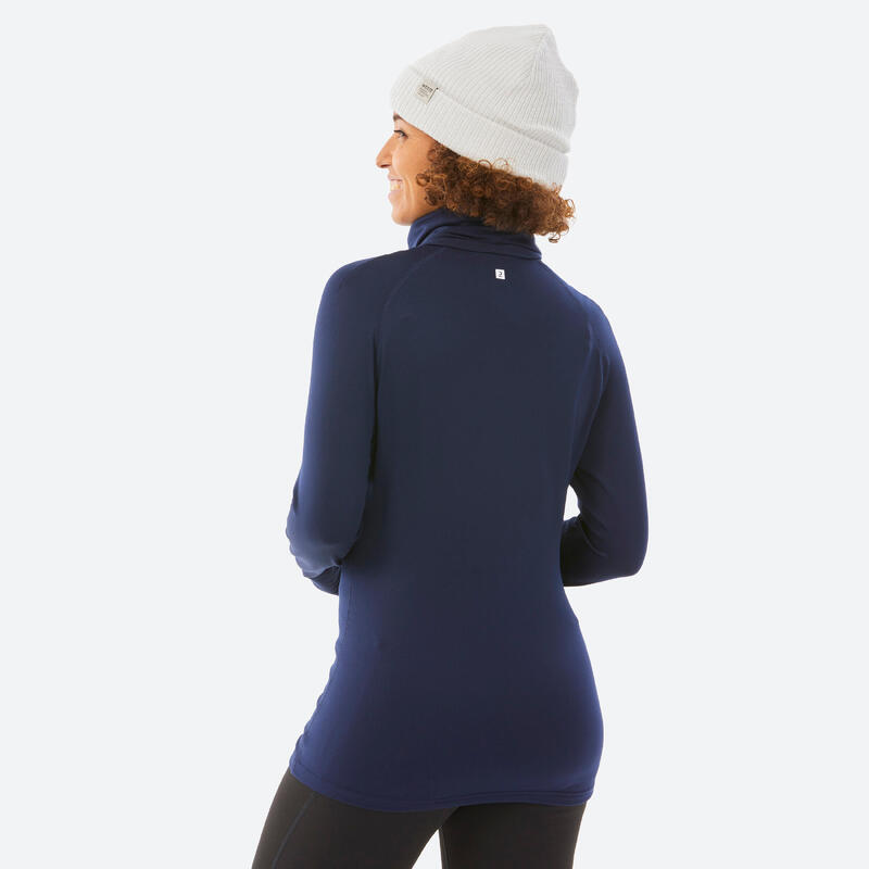 Thermoshirt voor skiën dames BL 520 rolkraag zwart