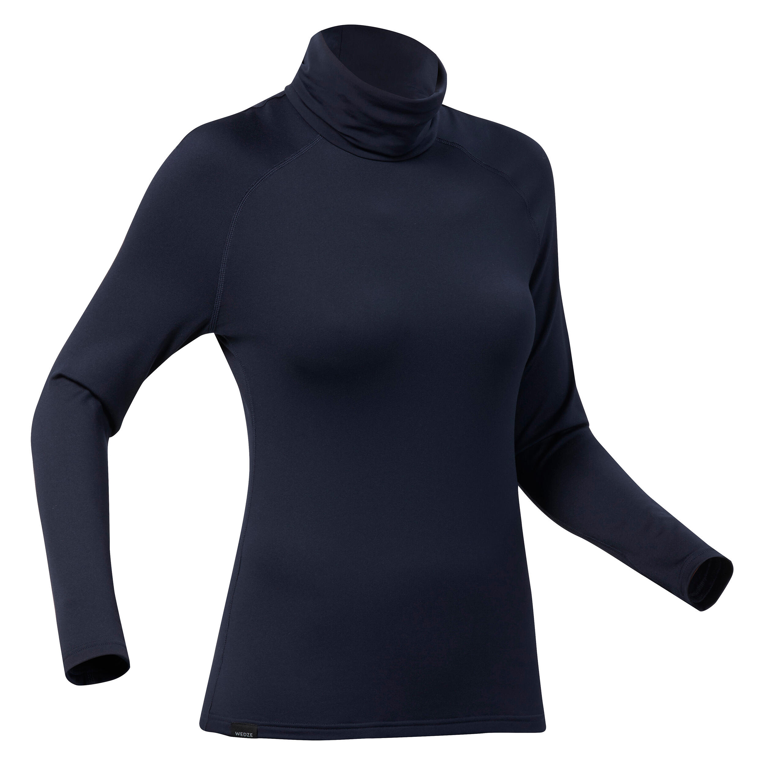 Women’s warm and breathable  ski turtleneck base layer, BL 500 - Navy Blue 7/7