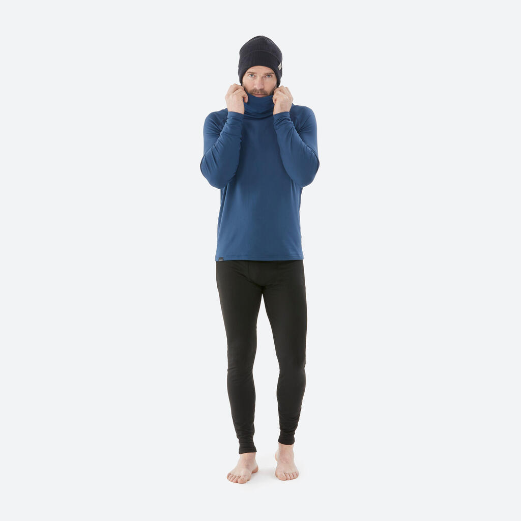 Men's Warm, Breathable Turtleneck Ski Base Layer 500 - Dark Blue