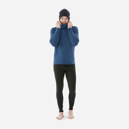 Men's Warm, Breathable Turtleneck Ski Base Layer BL 500 - Dark Blue