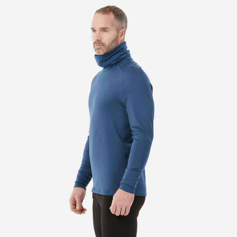 Men's Bl 520 Skiing Base Layer With High Turtleneck - Dark Blue - Decathlon