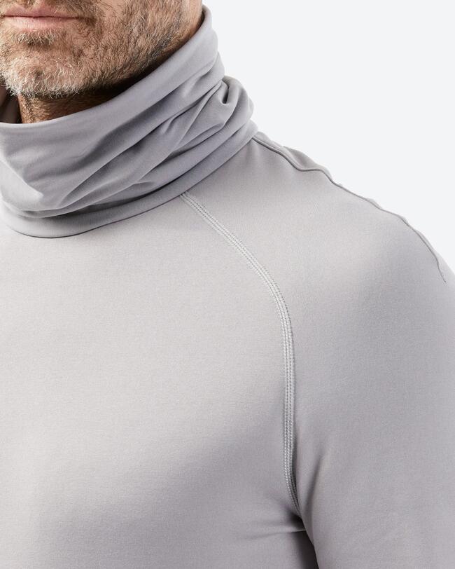 Maglia termica collo alto sci uomo 520 ROLLNECK grigio chiaro
