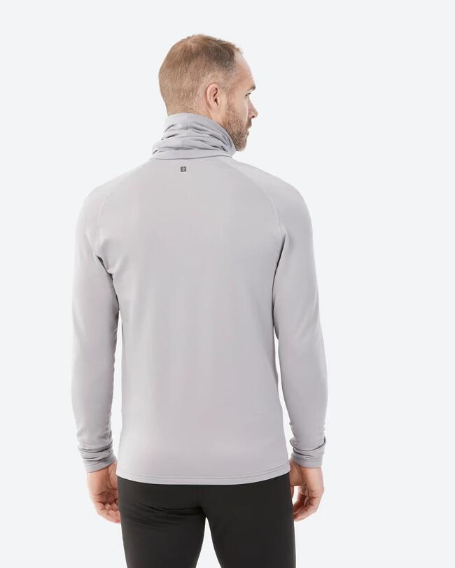 Maglia termica collo alto sci uomo 520 ROLLNECK grigio chiaro