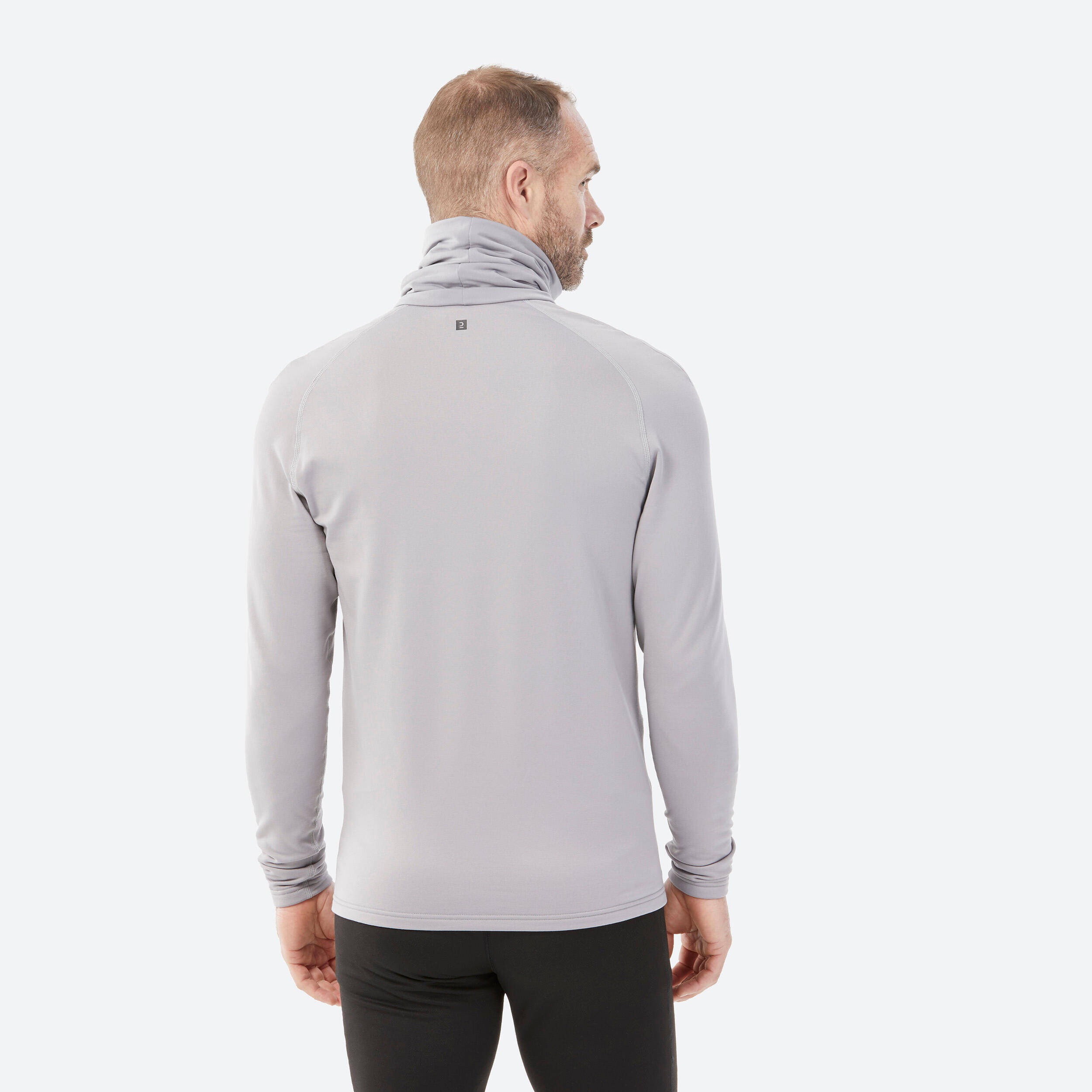 Men's BL 520 thermal base layer roll neck ski top - light grey -  3