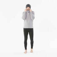 Men's Warm, Breathable Turtleneck Ski Base Layer 500 - Light Grey