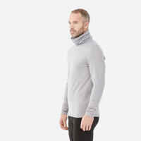 Men's Warm, Breathable Turtleneck Ski Base Layer 500 - Light Grey
