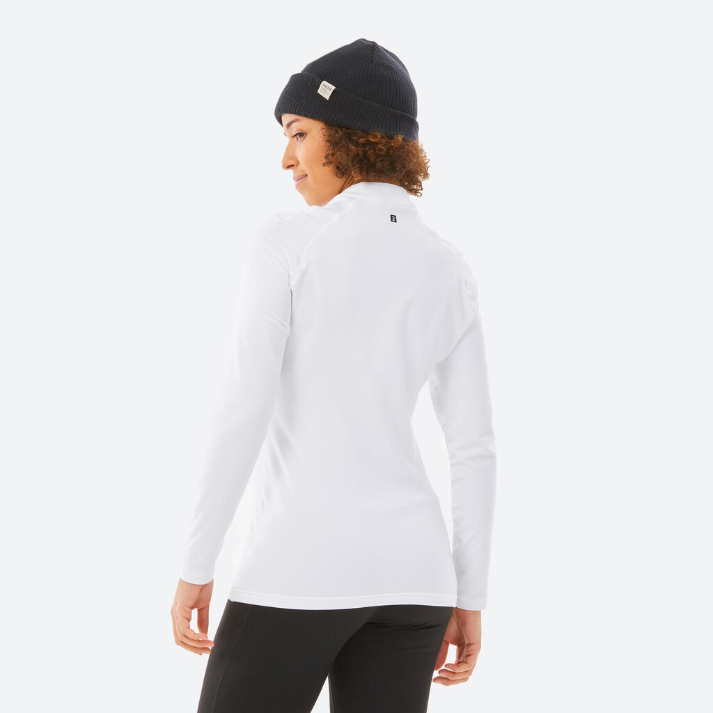 Playera interior térmica de esquí cálida y transpirable mujer, BL 500 violeta 