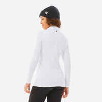 חולצת סקי שכבת בסיס תרמית חמה ונושמת BL500 לנשים - לבן