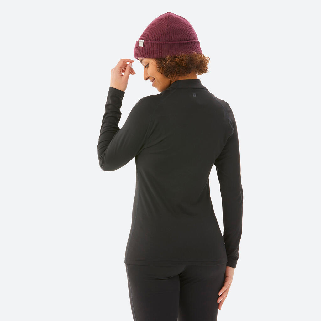 sous-vêtement thermique de ski chaud et respirant femme, BL 500 haut noir