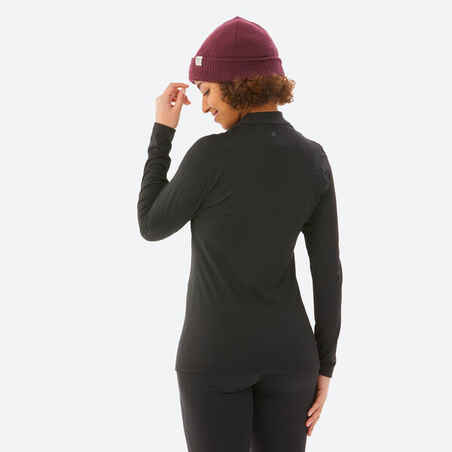 Women’s Warm and Breathable Thermal Base Layer Top BL 500 - Black
