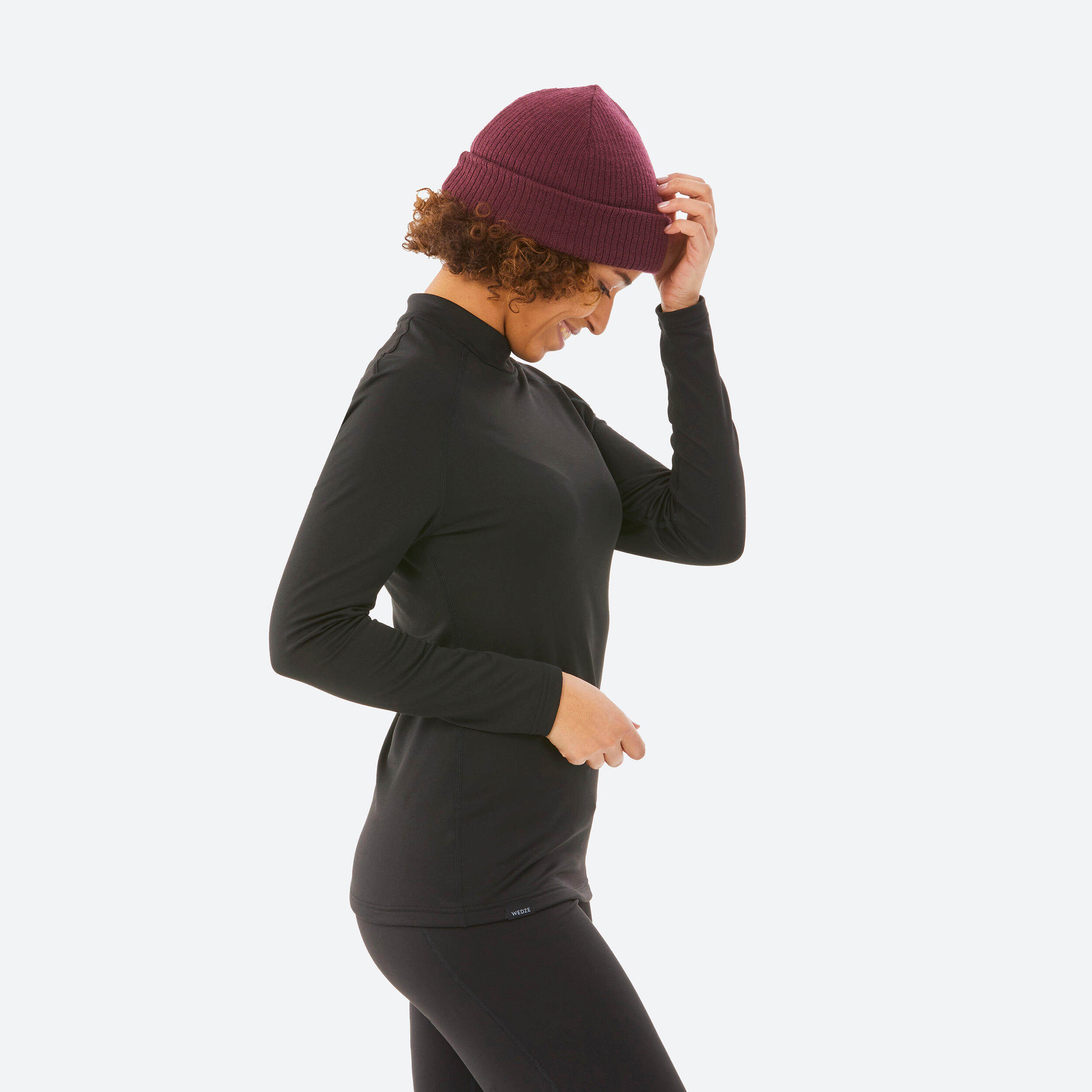 Women's Ski Thermal Wear Top 500 Black