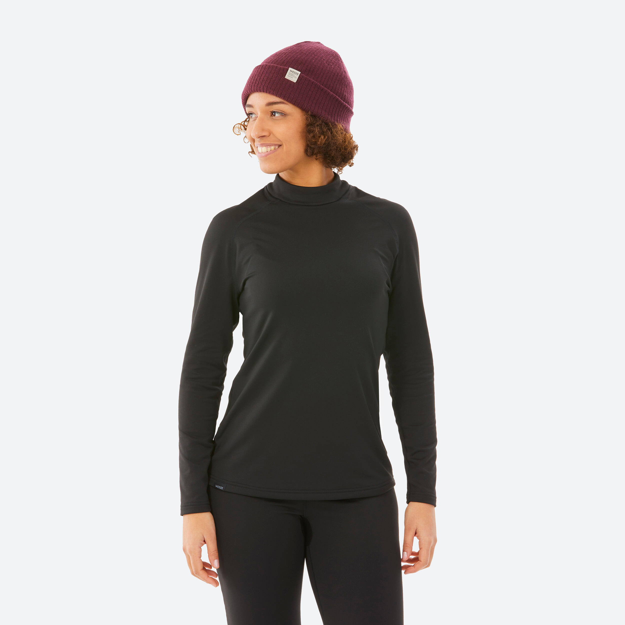Women's Ski Thermal Wear Top 500 Black