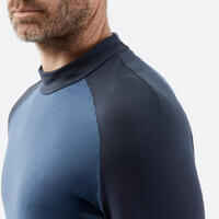 Men’s Warm and Breathable Ski Base Layer Top - BL500 - Blue and Grey