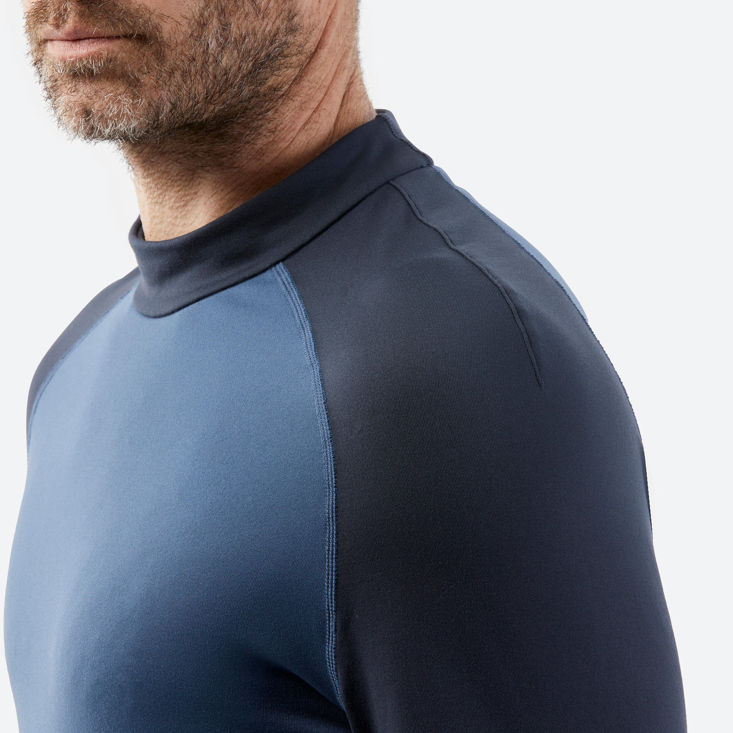 Men’s Thermal Ski Base Layer Top BL 500 - Dark Blue and Grey 5/5