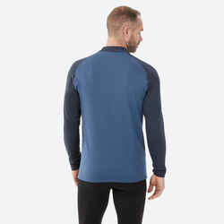 Men’s Thermal Ski Base Layer Top BL 500 - Dark Blue and Grey