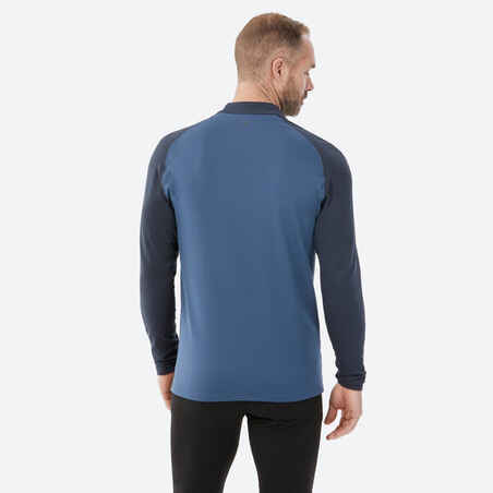 Men’s Warm and Breathable Ski Base Layer Top - BL500 - Blue and Grey