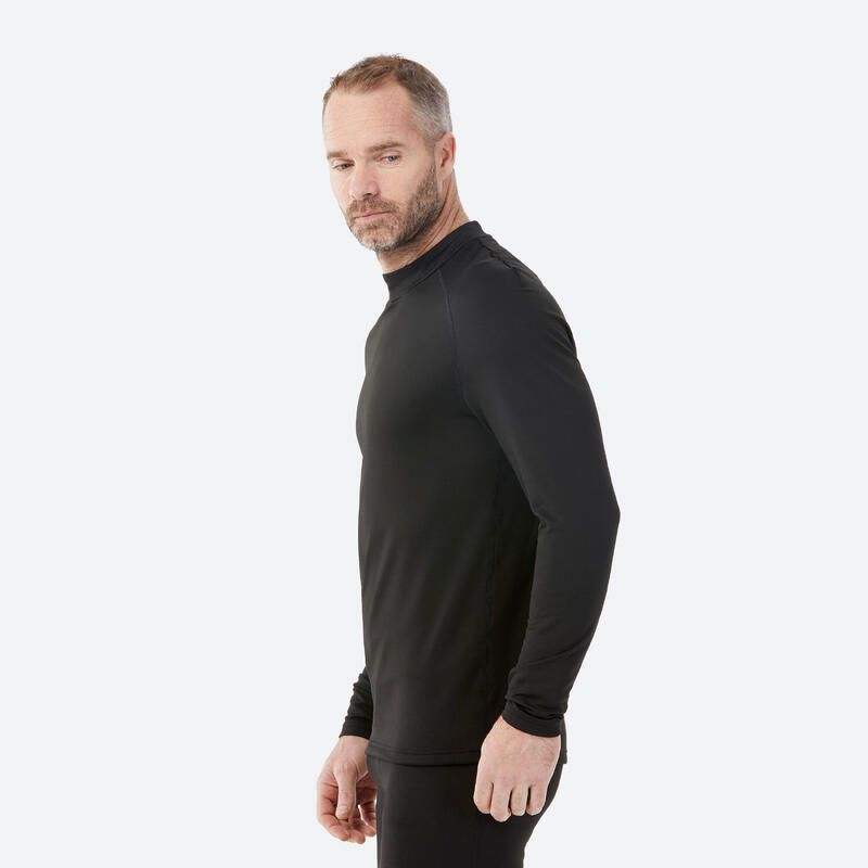 Men’s Warm and Breathable Ski Base Layer Top, BL500 - Black