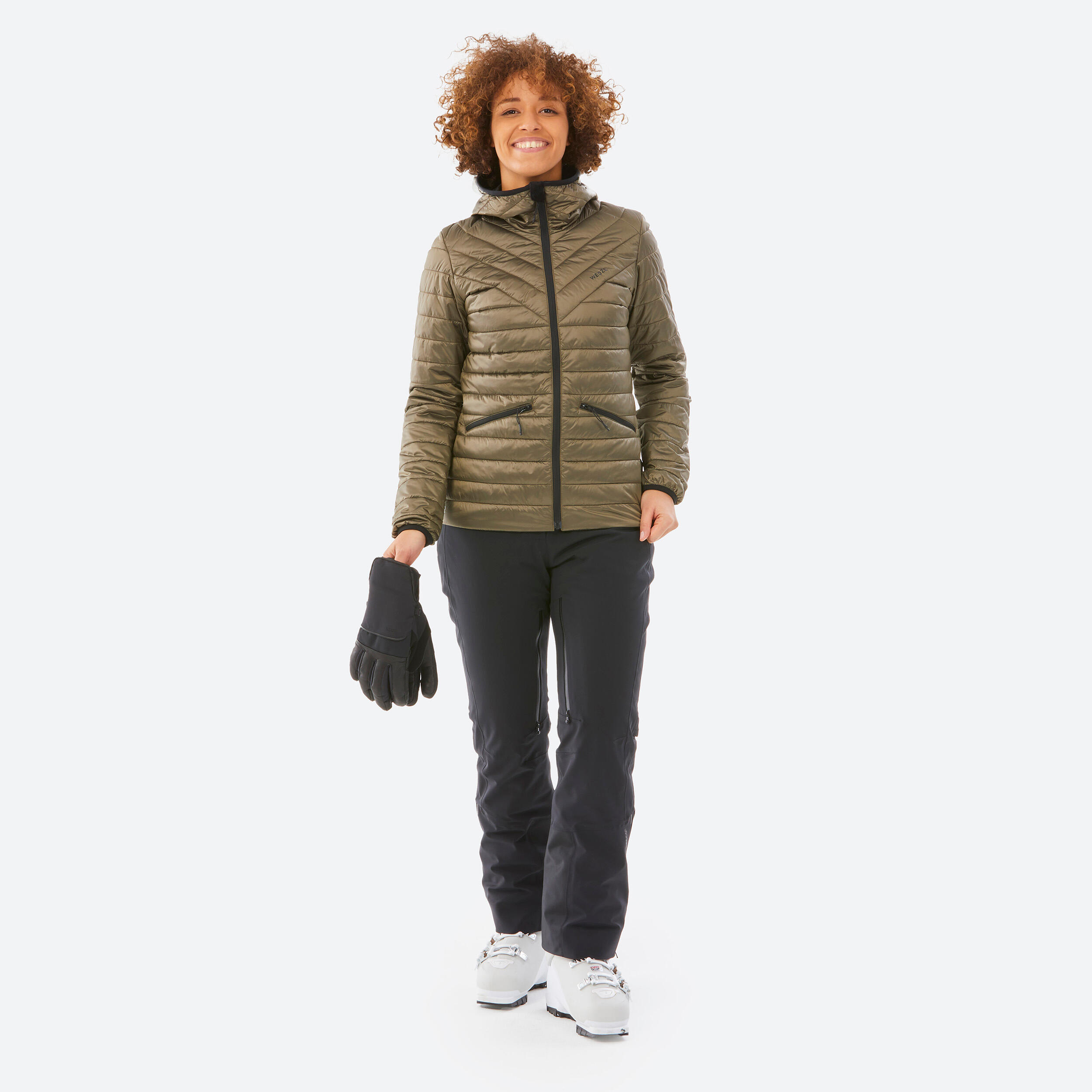 WOMEN'S THIN  AND WARM SKIING BASE JACKET - OCHRE 5/5