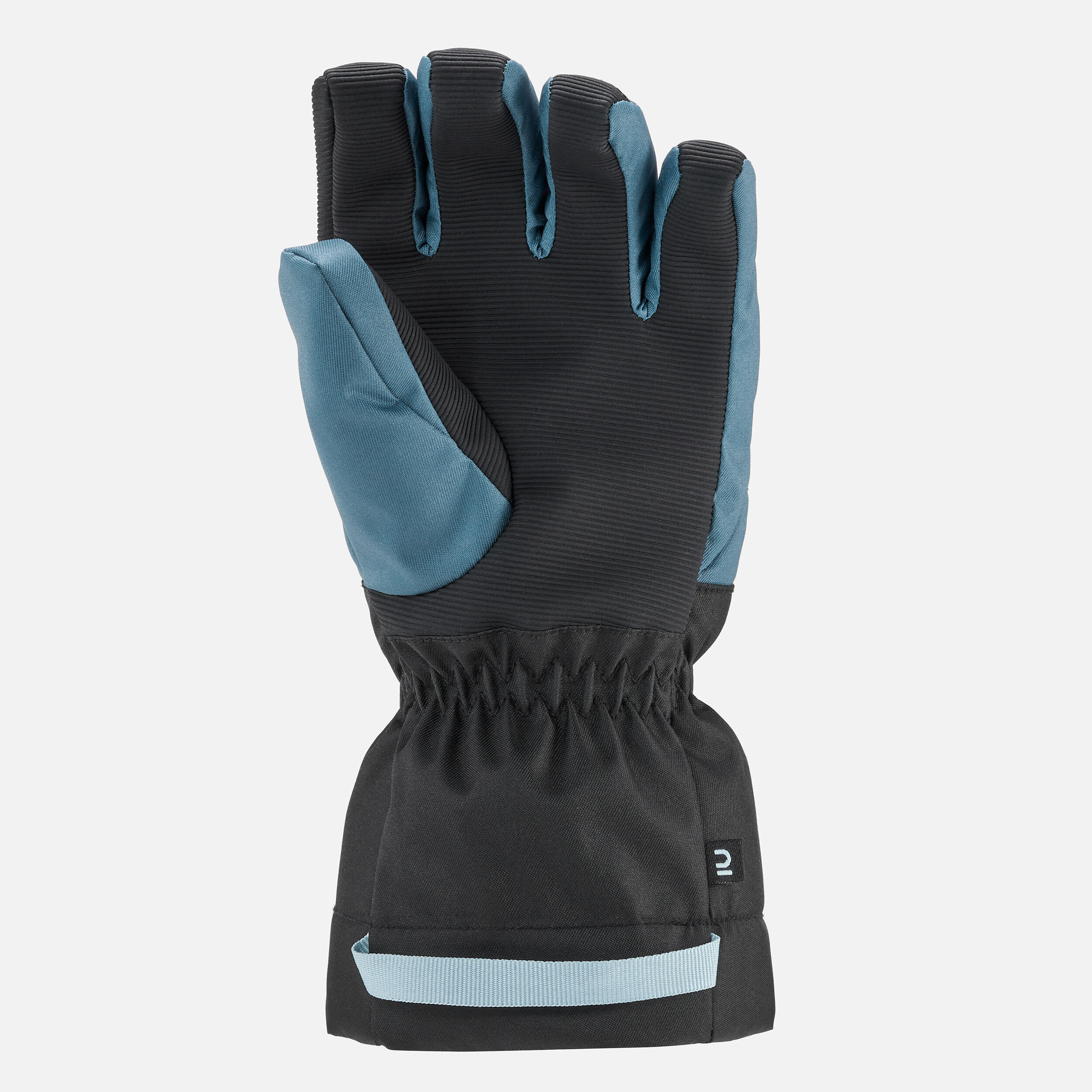 WEDZE KIDS’ WARM AND WATERPROOF SKI GLOVES 500 DENIM BLUE