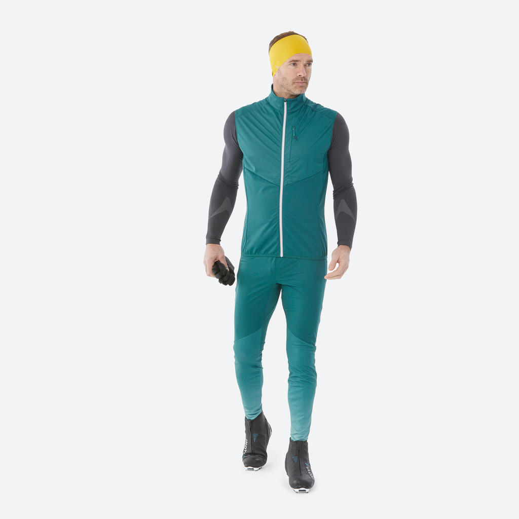 Vīriešu distanču slēpošanas veste “500”, zaļa
