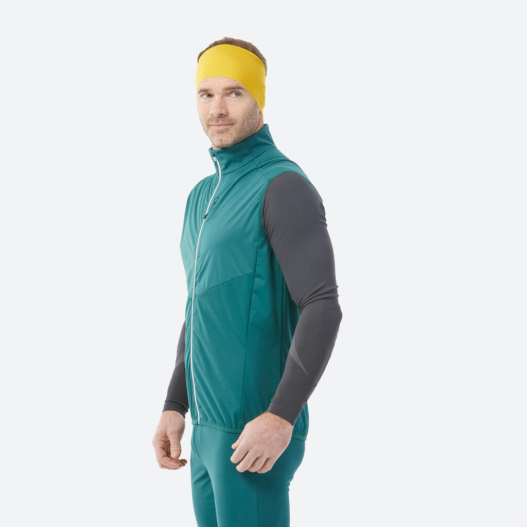 Vīriešu distanču slēpošanas veste “500”, zaļa