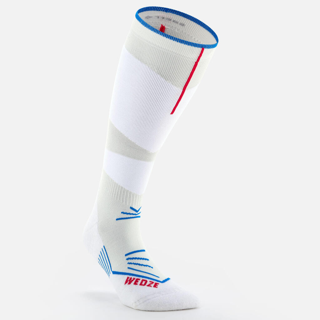 ADULT SKI AND SNOWBOARD SOCKS - 500 - WHITE