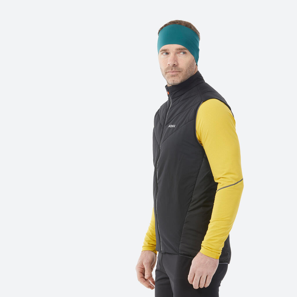Vīriešu silta distanču slēpošanas veste “100”, melna