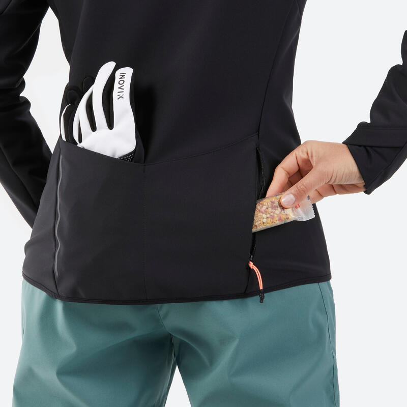 WOMEN'S CrossCountry Skiing Jacket XC S Jacket 550 Black INOVIK