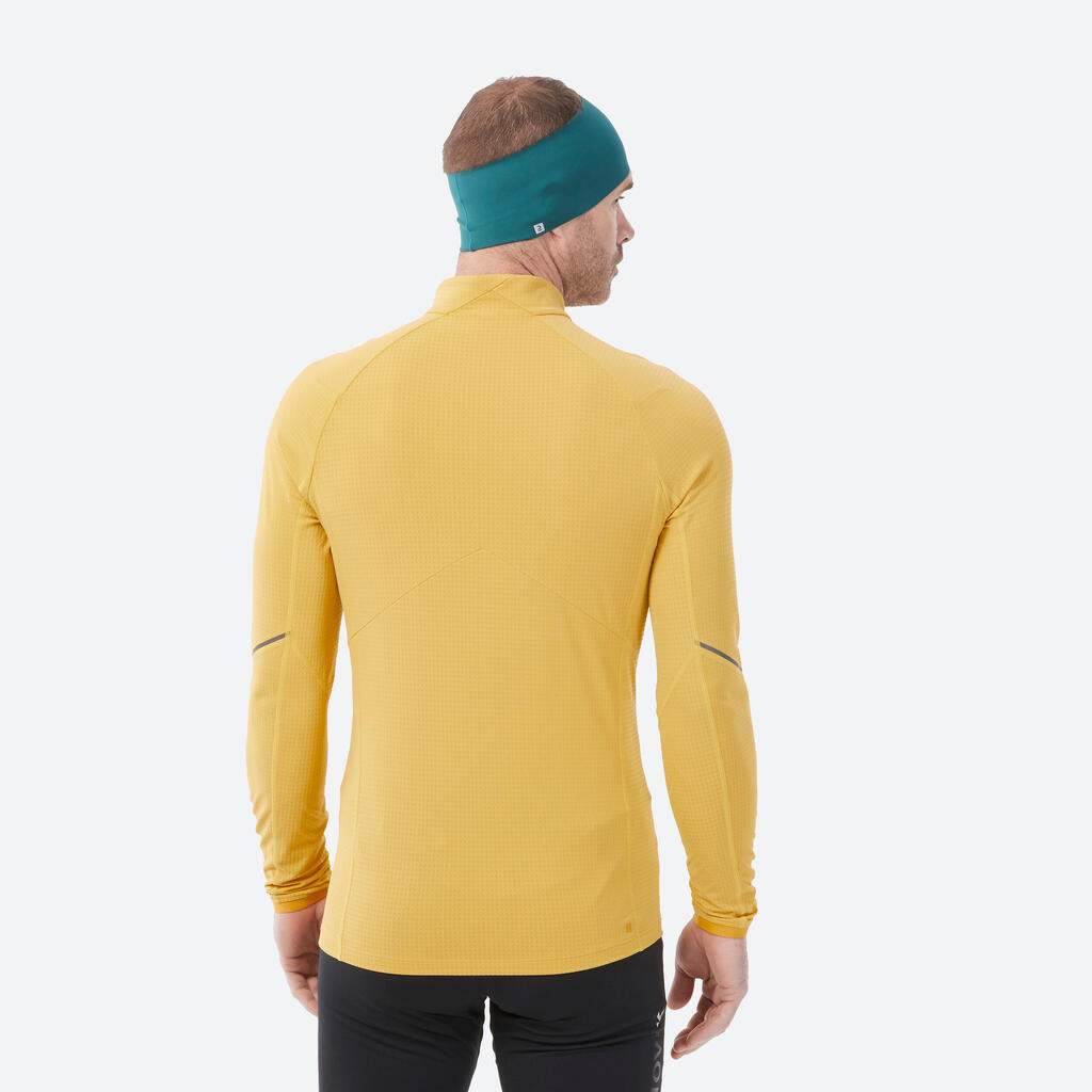 MEN'S 500 CROSS-COUNTRY SKIING T-SHIRT - OCHRE