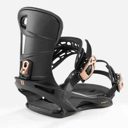 Unisex Snowboard Bindings, All Mountain/Freestyle - SNB 500 Black