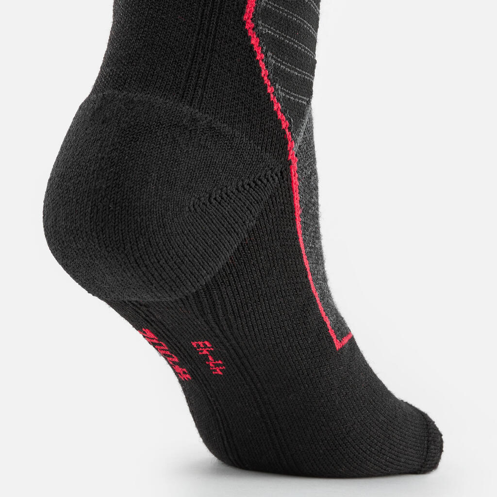 Adult ski and snowboard wool socks - 900 WOOL - Black