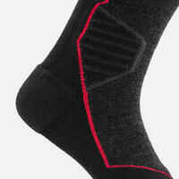 ADULT WOOLLEN SKI AND SNOWBOARD SOCKS -  900 WOOL -  BLACK