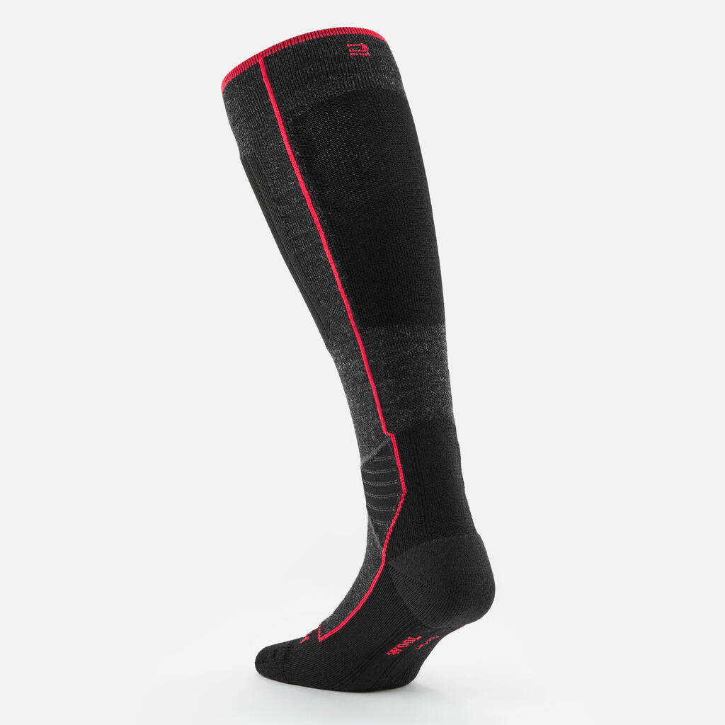 Adult ski and snowboard wool socks - 900 WOOL - Black