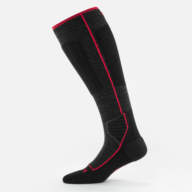 Adult ski and snowboard wool socks - 900 WOOL - Black