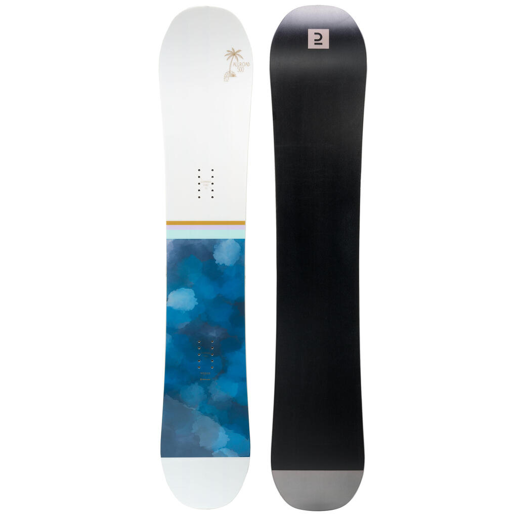 Dámsky snowboard AllRoad 500 na zjazdovku aj freeride bielo-modrý