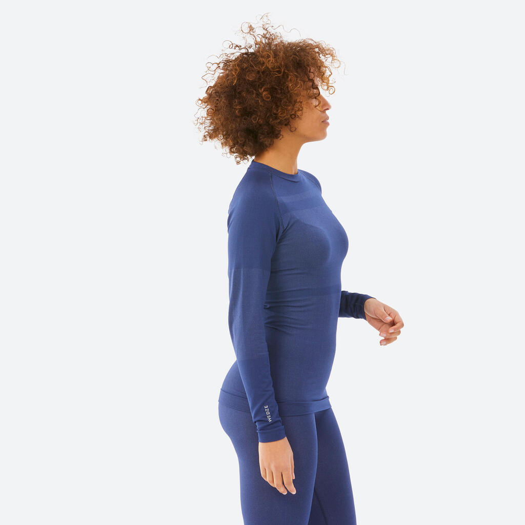 Sieviešu slēpošanas bezvīļu termoveļas krekls “180”, tumši zils