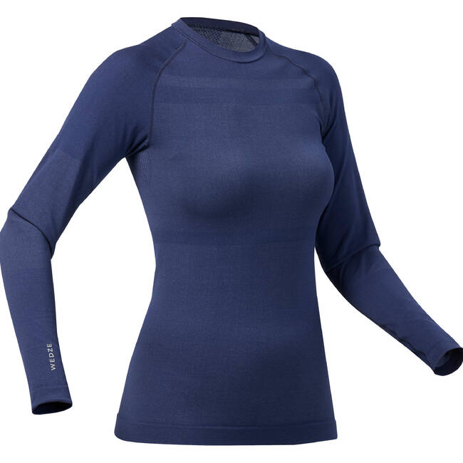 Women's ski base layer 180 seamless top - dark blue